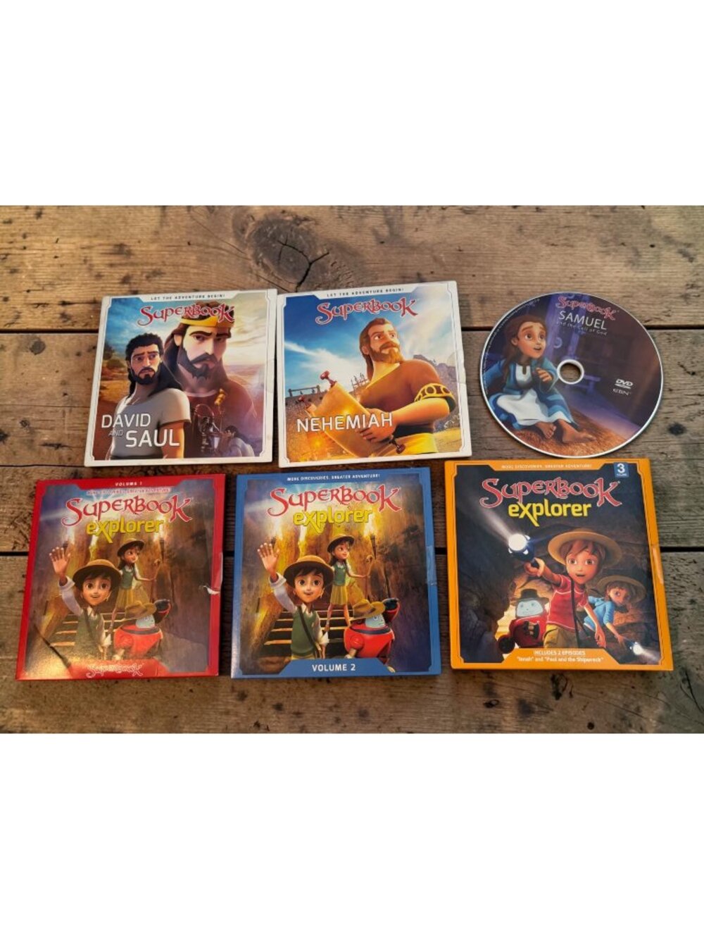 Superbook Explorer DVD Set: David & Saul Nehemiah Samuel Volumes 1-3 Episodes 6